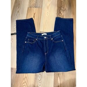 Loft The Straight Jeans Womens Size 4 Dark Wash High Rise Relaxed Mom Jeans 90s